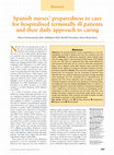 Research paper thumbnail of Spanish nurses' preparedness to care for hospitalised terminally ill patients and their daily approach to caring