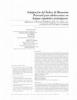 Research paper thumbnail of Adaptación del Índice de Bienestar Personal para adolescentes en lengua española y portuguesa