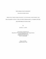 Research paper thumbnail of Predicting third grade students' FCAT reading achievement and oral reading fluency using student demographic, academic history, and performance indicators