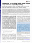 Research paper thumbnail of Animal origin of 13th-century uterine vellum revealed using noninvasive peptide fingerprinting