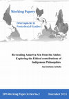 Research paper thumbnail of Re-reading Amartya Sen from the Andes: Exploring the Ethical contributions of Indigenous Philosophies