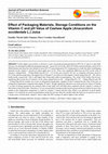 Research paper thumbnail of Effect of Packaging Materials, Storage Conditions on the Vitamin C and pH Value of Cashew Apple (Anacardium occidentale L.) Juice