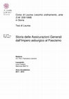 Research paper thumbnail of Storia delle Assicurazioni Generali dall'Impero asburgico al Fascismo