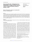 Research paper thumbnail of Assessing Benefits of Neighborhood Walkability to Single-Family Property Values A Spatial Hedonic Study in Austin, Texas