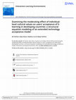 Research paper thumbnail of Examining the moderating effect of individual-level cultural values on users’ acceptance of E-learning in developing countries: a structural equation modeling of an extended technology acceptance model