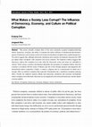 Research paper thumbnail of What Makes a Society Less Corrupt? The Influence of Democracy, Economy, and Culture on Political Corruption (International Journal of Policy Studies, 2014)