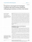 Research paper thumbnail of Comparison of prasugrel and clopidogrel in patients with acute coronary syndrome undergoing percutaneous coronary intervention