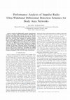 Research paper thumbnail of Performance analysis of Impulse Radio Ultra-Wideband differential detection schemes for Body Area Networks