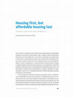 Research paper thumbnail of Housing first, but affordable housing last: the Harper Record on homelessness in Canada