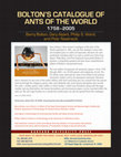 Research paper thumbnail of BOLTON'S CATALOGUE OF ANTS OF THE WORLD 1758-2005