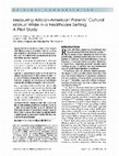 Research paper thumbnail of Measuring African-American parents' cultural mistrust while in a healthcare setting: a pilot study