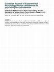 Research paper thumbnail of Canadian Journal of Experimental Psychology/Revue canadienne de psychologie expérimentale Individual Differences in Rate of Encoding Predict Estimates of Visual Short-Term Memory Capacity (K