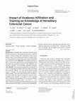 Research paper thumbnail of Impact of Academic Affiliation and Training on Knowledge of Hereditary Colorectal Cancer