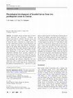 Research paper thumbnail of Physiological development of brooded larvae from two pocilloporid corals in Taiwan