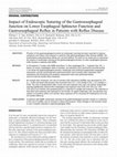 Research paper thumbnail of Impact of endoscopic suturing of the gastroesophageal junction on lower esophageal sphincter function and gastroesophageal reflux in patients with reflux disease