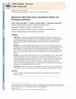 Research paper thumbnail of Returning to work after cancer: quantitative studies and prototypical narratives