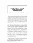 Research paper thumbnail of Gaining Competitive Advantage through Human Resource Management Practices