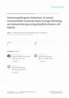 Research paper thumbnail of Immunopathogenic behaviors of canine transmissible venereal tumor in dogs following an immunotherapy using dendritic/tumor cell hybrid