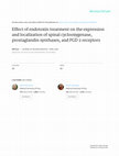 Research paper thumbnail of Effect of endotoxin treatment on the expression and localization of spinal cyclooxygenase, prostaglandin synthases, and PGD 2 receptors