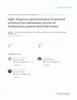 Research paper thumbnail of High-frequency synchronization of neuronal activity in the subthalamic nucleus of parkinsonian patients with limb tremor