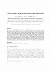 Research paper thumbnail of AUTONOMOUS ACQUISITION OF NATURAL LANGUAGE