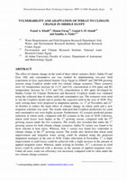 Research paper thumbnail of Vulnerability and adaptation of wheat to climate change in Middle Egypt