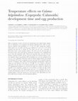 Research paper thumbnail of Temperature effects on Calanus helgolandicus (Copepoda: Calanoida) development time and egg production