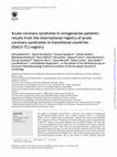 Research paper thumbnail of Acute coronary syndrome in octogenarian patients: results from the international registry of acute coronary syndromes in transitional countries (ISACS-TC) registry