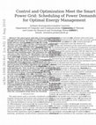 Research paper thumbnail of Control and optimization meet the smart power grid