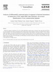 Research paper thumbnail of Analysis of differentially expressed genes in response to bacterial stimulation in hemocytes of the carpet-shell clam Ruditapes decussatus: Identification of new antimicrobial peptides