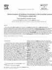 Research paper thumbnail of Determination of auditory thresholds in the brushtail possum (Trichosurus vulpecula)