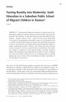 Research paper thumbnail of Turning Rurality into Modernity: Suzhi Education in A Public School of Migrant Children in Xiamen