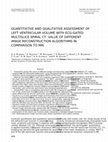 Research paper thumbnail of Quantitative And Qualitative Assessment Of Left Ventricular Volume With Cg-Gated Multislice Spiral t: Value Of Different Image Reconstruction Algorithms In Comparison to Mri