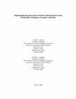 Research paper thumbnail of Implementing deconstruction in Florida: Materials reuse issues, disassembly techniques, economics and policy