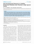 Research paper thumbnail of Early Developmental Responses to Seedling Environment Modulate Later Plasticity to Light Spectral Quality