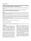 Research paper thumbnail of Antibiotic resistance patterns of bacterial strains isolated from Periplaneta americana and Musca domestica in Tangier, Morocco