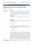 Research paper thumbnail of Stability analysis of a host parasite model