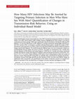 Research paper thumbnail of How Many HIV infections may be averted by targeting primary infection in men who have sex with men? Quantification of changes in transmission-risk behavior, using an individual-based model