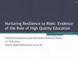 Research paper thumbnail of Nurturing Resilience to Risks Evidence of the Role of High Quality Education