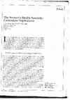 Research paper thumbnail of The Women's Health Specialty: Curriculum Implications