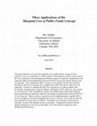 Research paper thumbnail of Three Applications of the Marginal Cost of Public Funds Concept