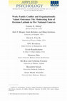 Research paper thumbnail of Work-Family Conflict and Organisationally Valued Outcomes: The Moderating Role of Decision Latitude in Five National Contexts