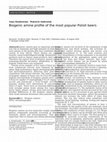 Research paper thumbnail of Biogenic amine profile of the most popular Polish beers