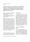 Research paper thumbnail of Mutation Analysis of the BRCA1 and BRCA2 Genes in the Belgian Patient Population and Identification of a Belgian Founder Mutation BRCA1 IVS5+3A>G