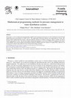 Research paper thumbnail of Mathematical Programming Methods for Pressure Management in Water Distribution Systems