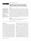 Research paper thumbnail of Differential selection of baculovirus genotypes mediated by different species of insect host food plant