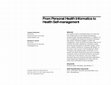 Research paper thumbnail of From Personal Health Informatics to Health Self-management