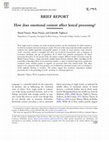 Research paper thumbnail of How does emotional content affect lexical processing?