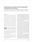 Research paper thumbnail of Psychometric Evaluation of the Standardized Assessment of Concussion