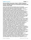 Research paper thumbnail of Genome-Wide Association Study in BRCA1 Mutation Carriers Identifies Novel Loci Associated with Breast and Ovarian Cancer Risk